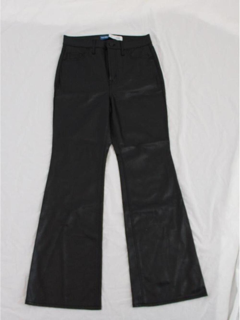Old Navy black high rise faux leather flare pants Size 4